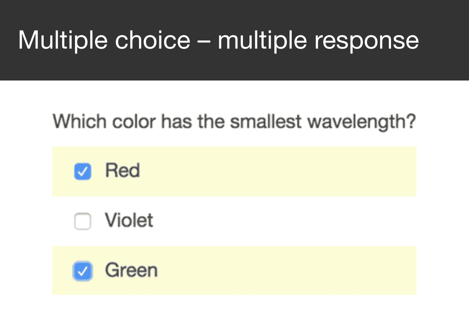 Q: multiple choice question