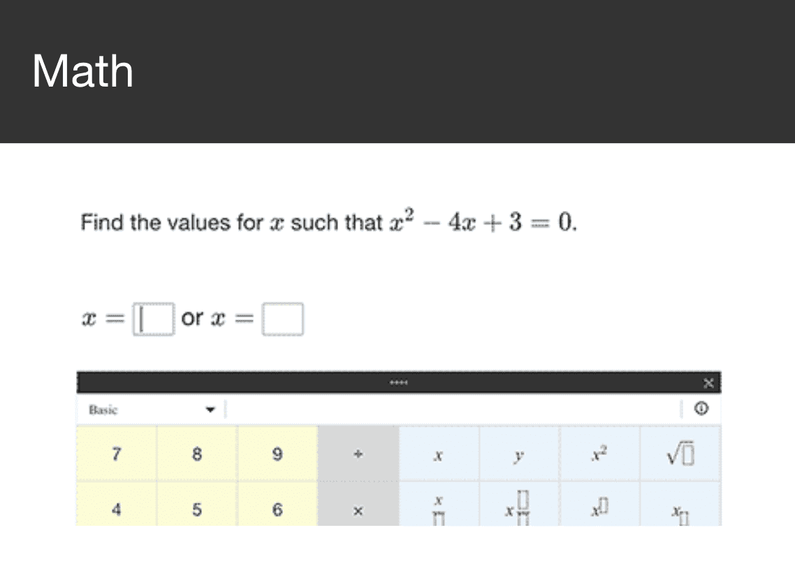 Math List Question Type